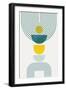 Mid Century Teal Yellow 1-Urban Epiphany-Framed Art Print