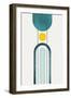 Mid Century Teal Yellow 2-Urban Epiphany-Framed Art Print