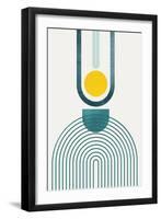 Mid Century Teal Yellow 3-Urban Epiphany-Framed Art Print