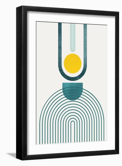 Mid Century Teal Yellow 3-Urban Epiphany-Framed Art Print