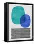 Mid Century Turquoise and Blue Study-Eline Isaksen-Framed Stretched Canvas