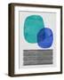 Mid Century Turquoise and Blue Study-Eline Isaksen-Framed Art Print