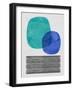 Mid Century Turquoise and Blue Study-Eline Isaksen-Framed Art Print
