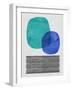 Mid Century Turquoise and Blue Study-Eline Isaksen-Framed Art Print