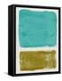 Mid Century Turquoise and Olive Study-Eline Isaksen-Framed Stretched Canvas