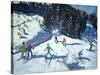 Mid-Morning on the Piste, 2004-Andrew Macara-Stretched Canvas