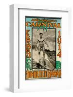 Mid Pacific Carnival 1914, Honolulu, Hawaii, Featuring Duke Kahanamoku-null-Framed Art Print