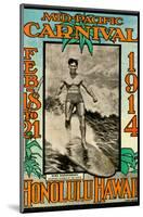 Mid Pacific Carnival 1914, Honolulu, Hawaii, Featuring Duke Kahanamoku-null-Mounted Art Print