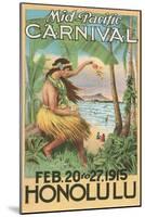 Mid-Pacific Carnival Poster, Hawaii-null-Mounted Art Print
