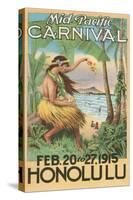 Mid-Pacific Carnival Poster, Hawaii-null-Stretched Canvas