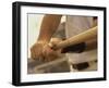 Mid Section View of a Baseball Player Swinging a Baseball Bat-null-Framed Photographic Print