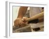 Mid Section View of a Baseball Player Swinging a Baseball Bat-null-Framed Photographic Print