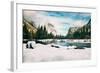 Mid Winter at Classic Valley View, Yosemite National Park, California-Vincent James-Framed Photographic Print