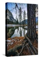 Mid Winter Riverside Reflections Yosemite National Park-Vincent James-Stretched Canvas