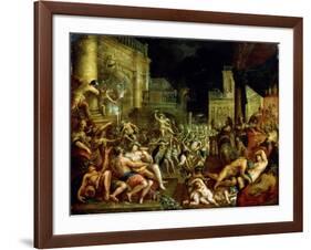 Midas' Feast in Honour of Bacchus and Silenus'. C.16th Century-Lucas van Valckenborch-Framed Giclee Print