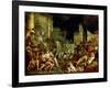 Midas' Feast in Honour of Bacchus and Silenus'. C.16th Century-Lucas van Valckenborch-Framed Giclee Print