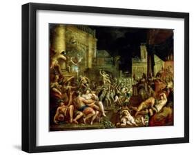 Midas' Feast in Honour of Bacchus and Silenus'. C.16th Century-Lucas van Valckenborch-Framed Giclee Print