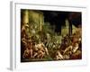 Midas' Feast in Honour of Bacchus and Silenus'. C.16th Century-Lucas van Valckenborch-Framed Giclee Print