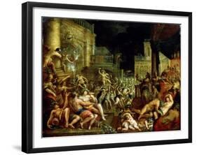 Midas' Feast in Honour of Bacchus and Silenus'. C.16th Century-Lucas van Valckenborch-Framed Giclee Print