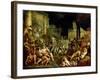 Midas' Feast in Honour of Bacchus and Silenus'. C.16th Century-Lucas van Valckenborch-Framed Giclee Print