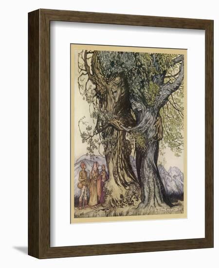 Midas, Flowers Turn Gold-Arthur Rackham-Framed Art Print