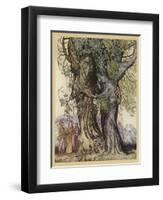 Midas, Flowers Turn Gold-Arthur Rackham-Framed Art Print