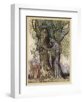 Midas, Flowers Turn Gold-Arthur Rackham-Framed Art Print