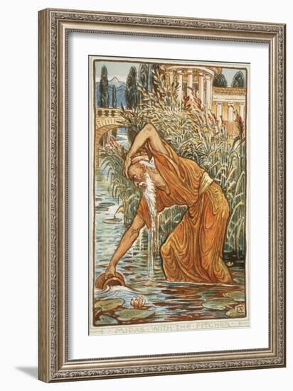 Midas with the Pitcher-Walter Crane-Framed Giclee Print