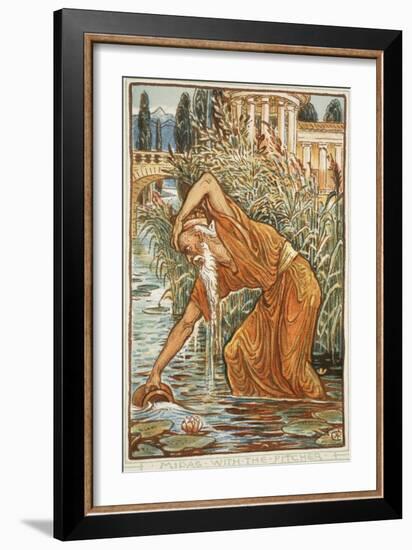 Midas with the Pitcher-Walter Crane-Framed Giclee Print