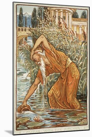 Midas with the Pitcher-Walter Crane-Mounted Giclee Print