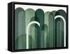 MidCentury Arches Emerald Green-Urban Epiphany-Framed Stretched Canvas