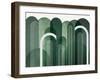 MidCentury Arches Emerald Green-Urban Epiphany-Framed Art Print