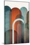 MidCentury Arches Teal Orange 1-Urban Epiphany-Mounted Art Print