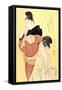Midday Bath Preparations: The Hour of the Horse-Kitagawa Utamaro-Framed Stretched Canvas