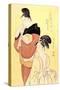 Midday Bath Preparations: The Hour of the Horse-Kitagawa Utamaro-Stretched Canvas