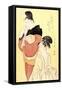 Midday Bath Preparations: The Hour of the Horse-Kitagawa Utamaro-Framed Stretched Canvas