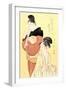 Midday Bath Preparations: The Hour of the Horse-Kitagawa Utamaro-Framed Art Print