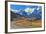 Midday Landscape in the National Park Torres Del Paine; Chile. the Gravel Road is Bent between Yell-kavram-Framed Photographic Print