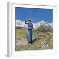 Midday on Alps on Windy Day, 1891-null-Framed Giclee Print