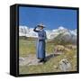 Midday on Alps on Windy Day, 1891-null-Framed Stretched Canvas