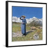 Midday on Alps on Windy Day, 1891-null-Framed Giclee Print