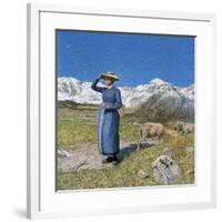 Midday on Alps on Windy Day, 1891-null-Framed Giclee Print