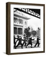 Middle-Aged Chinese Men Practice T'ai Chi in Hopei Province, Communist China, Jan 1962-null-Framed Photo