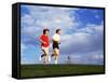 Middle-Aged Couple Jogging Together-Bill Bachmann-Framed Stretched Canvas