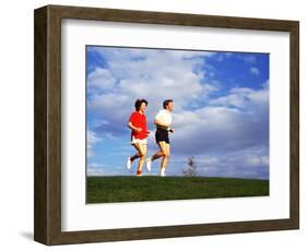 Middle-Aged Couple Jogging Together-Bill Bachmann-Framed Photographic Print