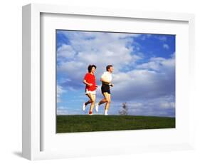 Middle-Aged Couple Jogging Together-Bill Bachmann-Framed Photographic Print