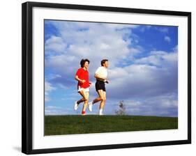 Middle-Aged Couple Jogging Together-Bill Bachmann-Framed Photographic Print