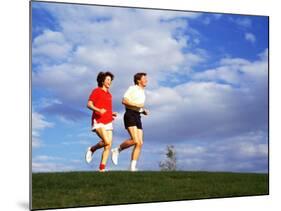 Middle-Aged Couple Jogging Together-Bill Bachmann-Mounted Photographic Print
