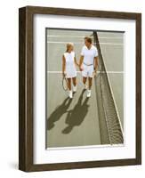 Middle-Aged Couple Relaxing after Tennis Match-Bill Bachmann-Framed Photographic Print