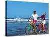 Middle-aged Couple Riding Bikes on the Beach-Bill Bachmann-Stretched Canvas